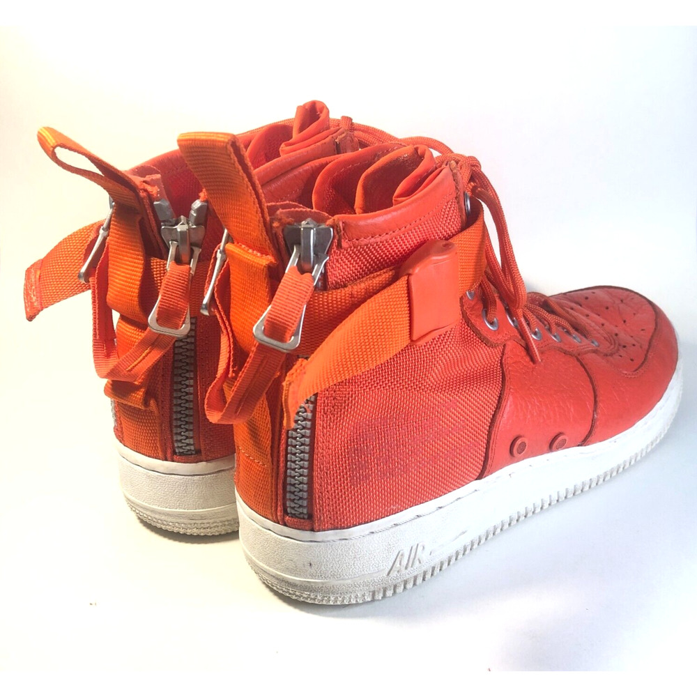 Nike SF AF1 Mid Special Field Air Force Men 9 Orange Back Zip Shoe 917753 800